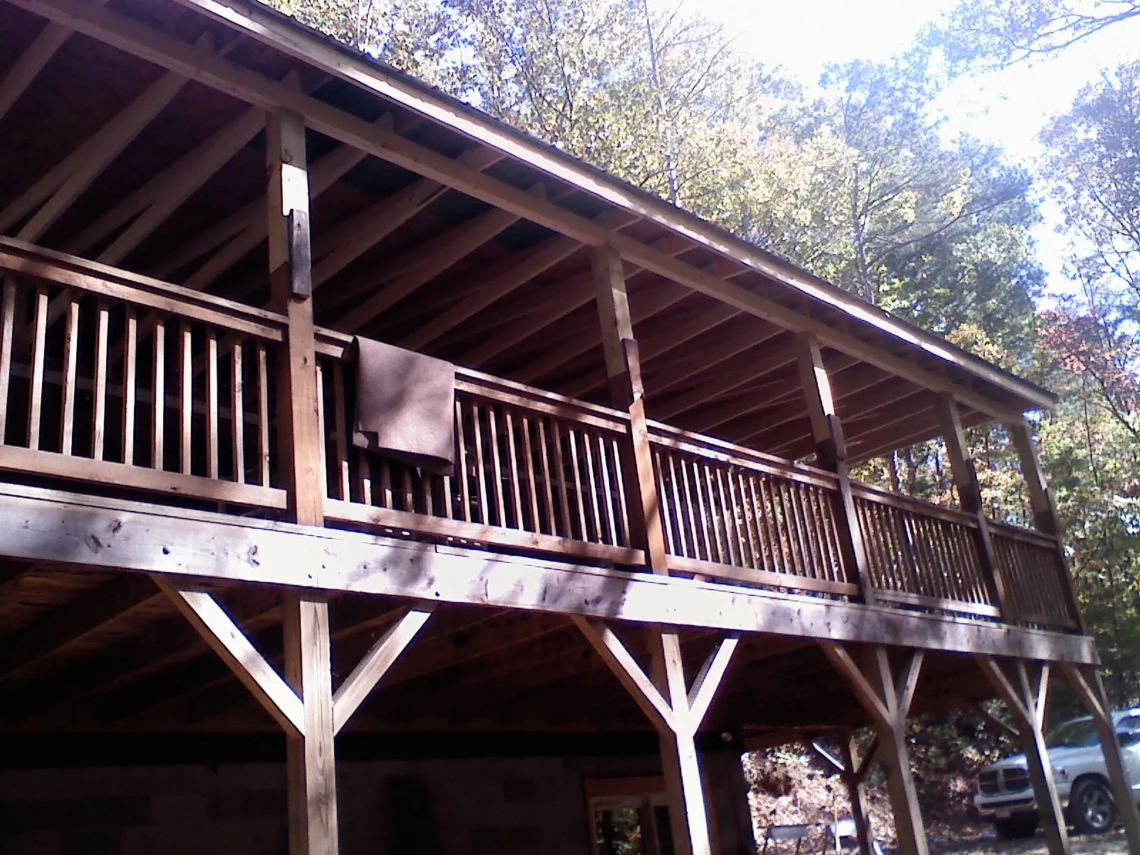 Timber framing under a new elevated porch and deck — Roof Leak Repair in Highland Lake by Roofing Brothers